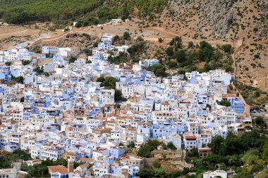 Fas 'ın mavi incisinin manzarası - Şef Kasabası