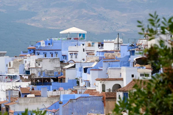 Landskapsbild Blå Pärla Marocko Chefchaouen Stad — Stockfoto
