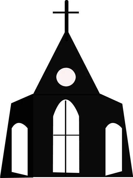 Vector van de zwarte kerk op een witte achtergrond. Christendom-concept. — Stockfoto