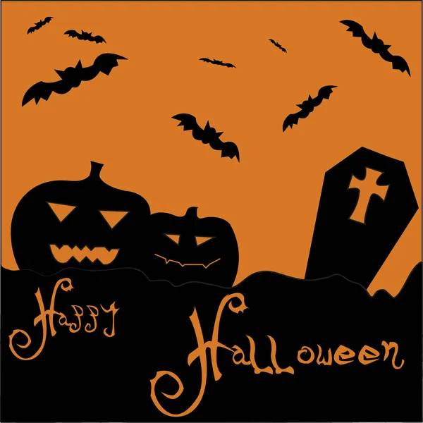Vector of background in cartoon style in Halloween concept. — Stock Vector