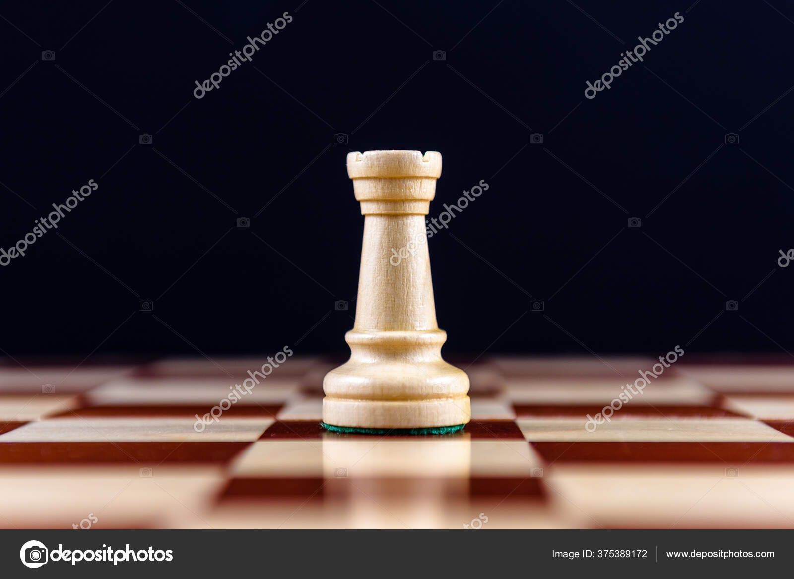 Wooden Black and White Rooks Chess Pieces Stock Photo - Image of