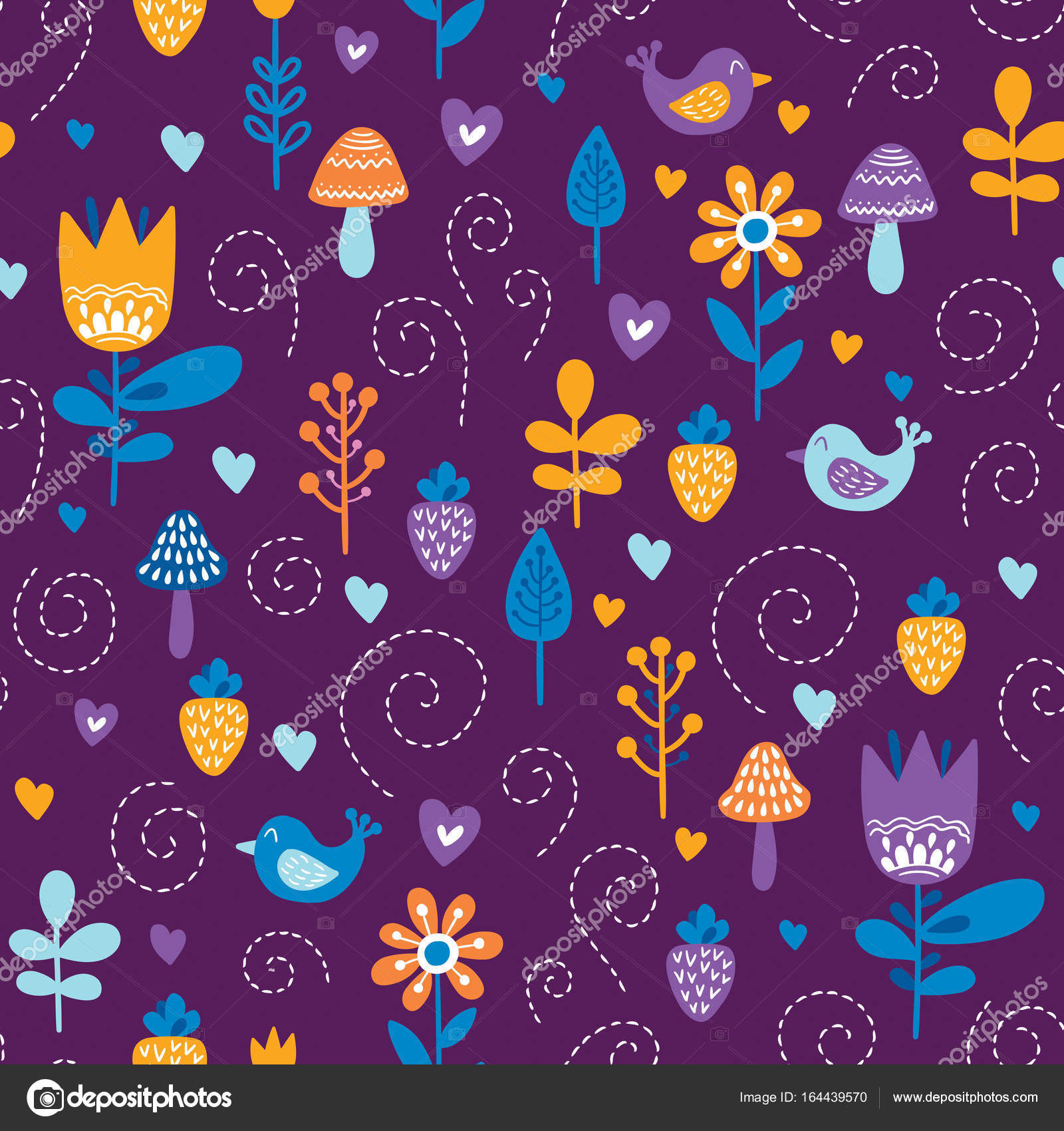 Download Forest friends vector seamless pattern. Kids background ...