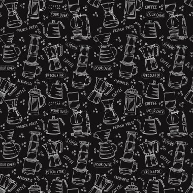 Alternatif yöntemler bira Kahve ibrikleri, kahve çekirdekleri ve yazı ile seamless modeli