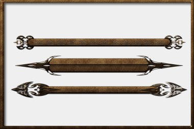 Afiş ve sınır izole steampunk barlar