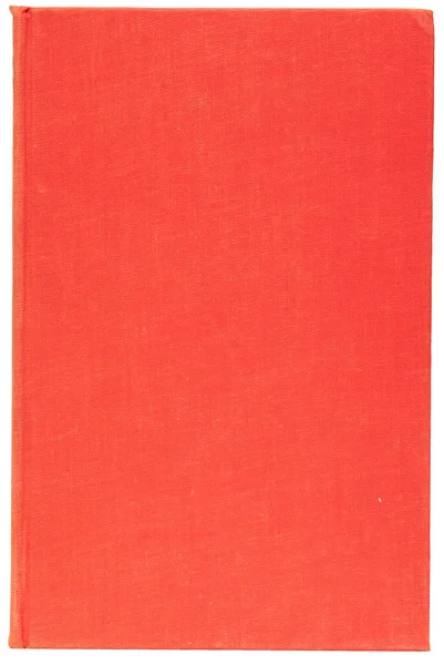 Eski bir kırmızı kitabın üzerinde beyaz izole düz kapak — Stok fotoğraf