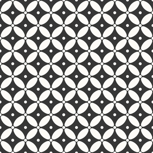 Nahtlos minimalistisches monochromes Muster aus Ovalen und Punkten. — Stockvektor