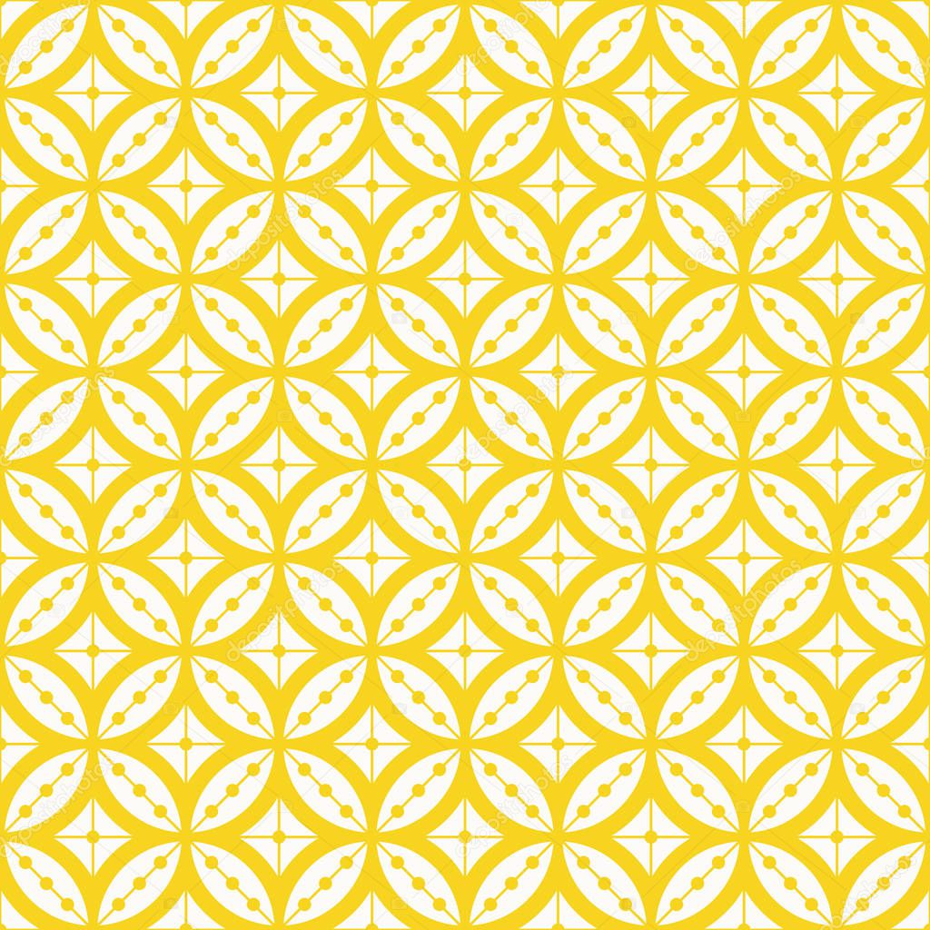 yellow colored seamless geometric flower pattern. each detail in separate layer.