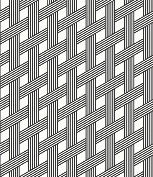 Sömlös monokrom mönster av överlappande ränder. — Stock vektor