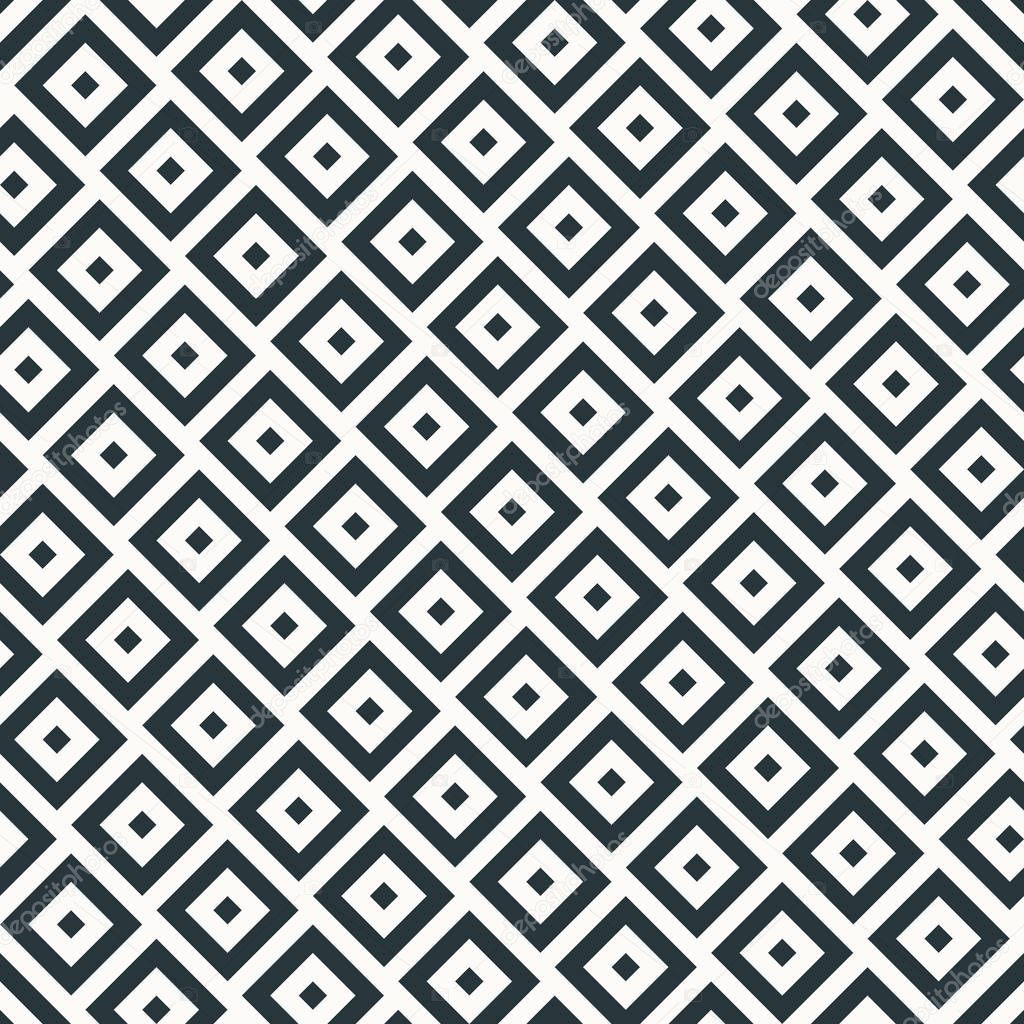 skewed seamless monochrome geometric pattern of squares.