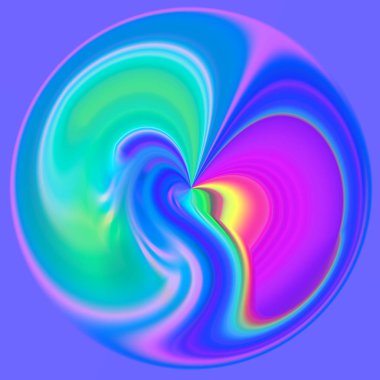 Renkli parlayan soyut şekil.
