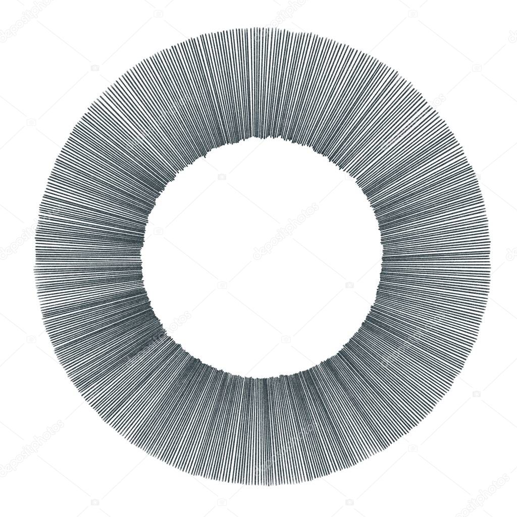 Abstract hand drawn circle isolated on white background.