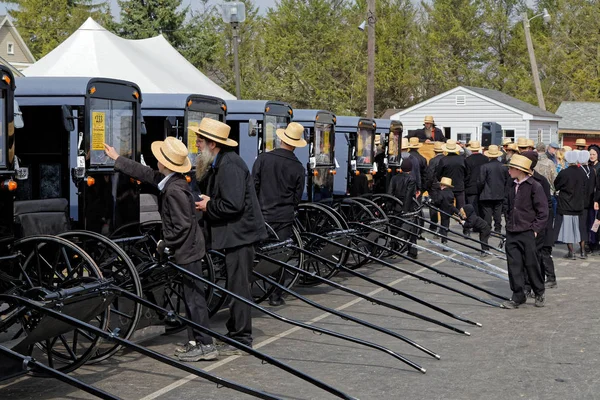 Asta per carrozze Amish nella contea di Lancaster — Foto Stock