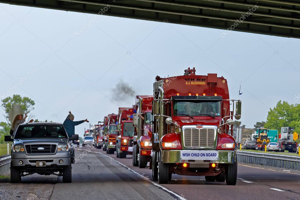 Mothers Day Truck Convoy in Lancaster Pennsylvania Stock Editorial