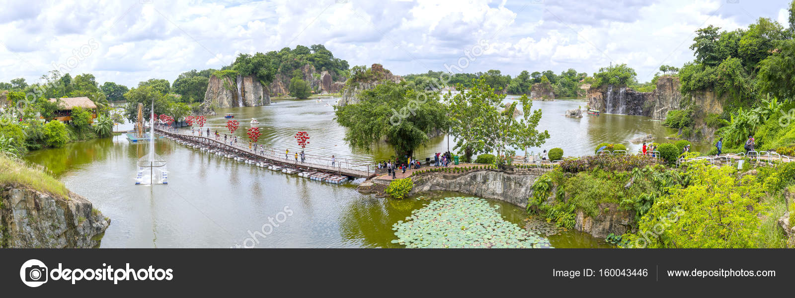 Dong Nai, Vietnam - June 4th, 2017: Panorama Of Ecotourism Area With A  Bridge Over The Peninsula In Large Lake With Many Small Islands Stock  Photo, Picture and Royalty Free Image. Image 80455504.