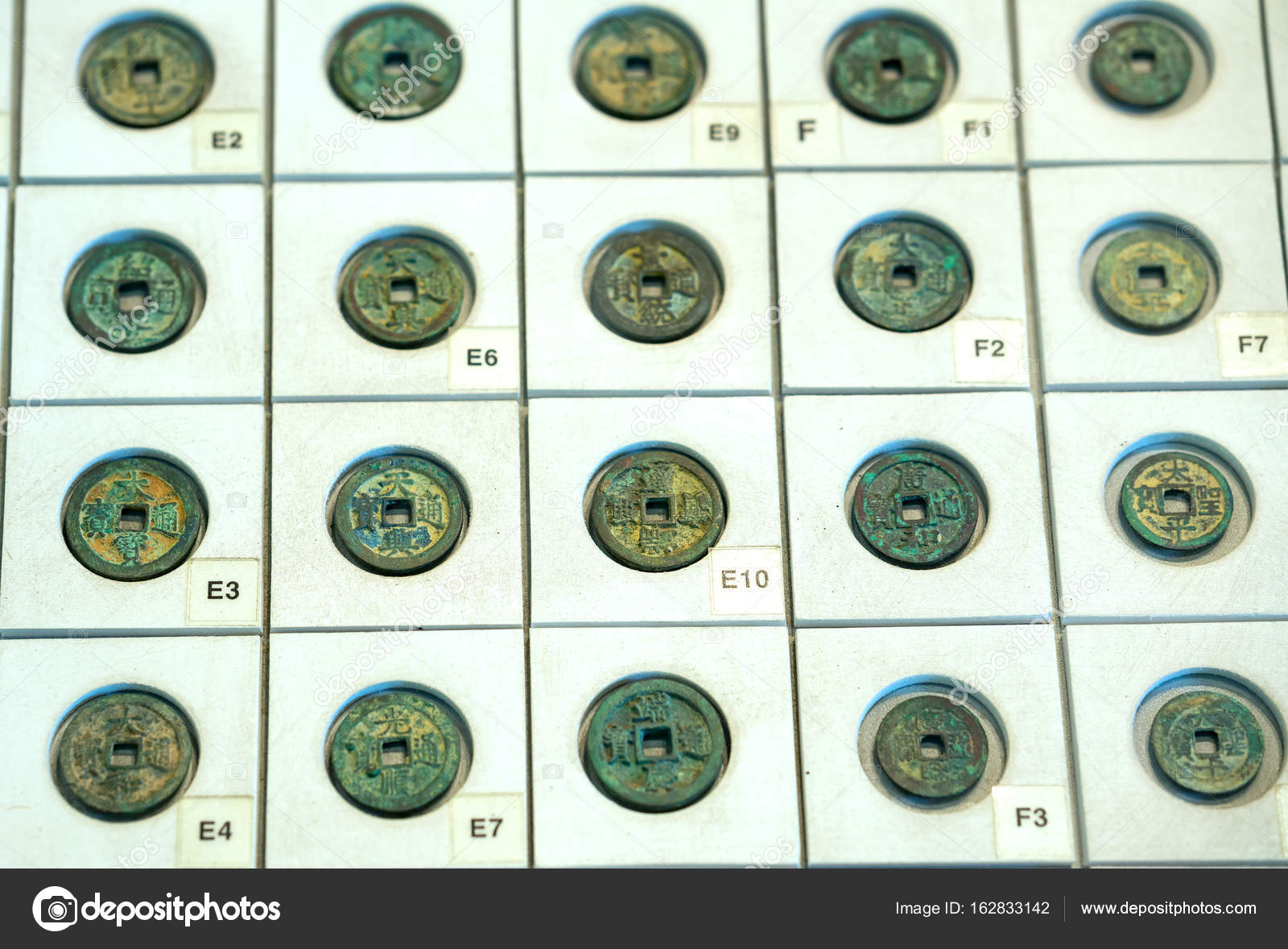 The ancient Chinese coins of the various dynasties in the museum are