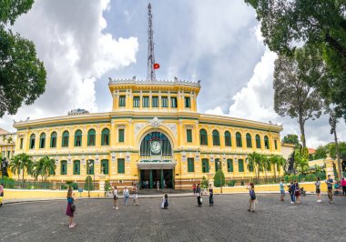 Dış Saigon Merkez postane mimari turist ziyaret. 