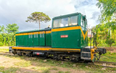 Da lat, Viet Nam - 27 Kasım 2017: eski tren istasyonu ünlü yer, geçmiş hedef için Gezgin, Fransız mimarisi, antika tren tranport turist Da lat, Vietnam ziyaret etmek