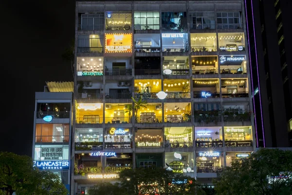 Cidade Chi Minh Vietnã Dezembro 2017 Vista Noturna Rua Pedonal — Fotografia de Stock