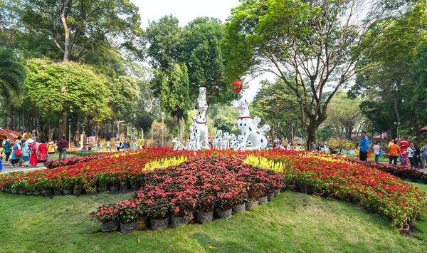 Chi Minh City Vietnam Febrero 2018 Festival Primavera Jardín Flores — Foto de Stock