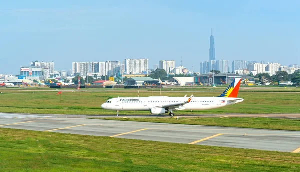 베트남 호치민 2019 필리핀 A321 베트남 호찌민 공항에서 준비중 — 스톡 사진