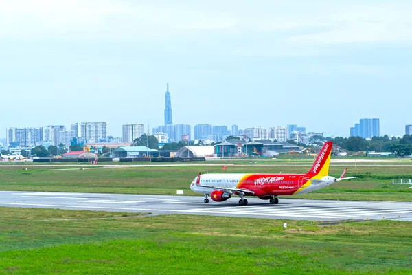 Chi Minh City Vietnam Novembre 2019 Airbus A320 Vietjetair Movimento — Foto Stock