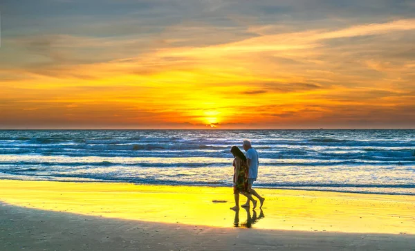 Mui Vietnam März 2020 Die Silhouette Eines Ausländischen Touristenpaares Das — Stockfoto