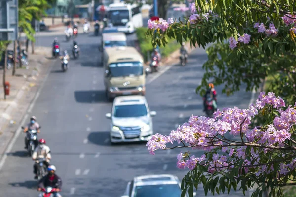 Chi Minh City Vietnam February 7Th 2019 Κυκλοφορία Στην Οδό — Φωτογραφία Αρχείου