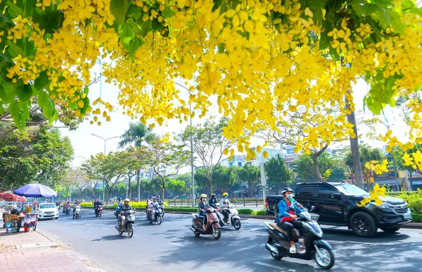 Chi Minh City Vietnam February 8Th 2019 Busy Traffic Boulevard — Stock Photo, Image