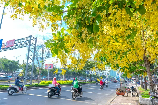 Chi Minh City Vietnam February 8Th 2019 Πολυσύχναστη Κίνηση Στη — Φωτογραφία Αρχείου