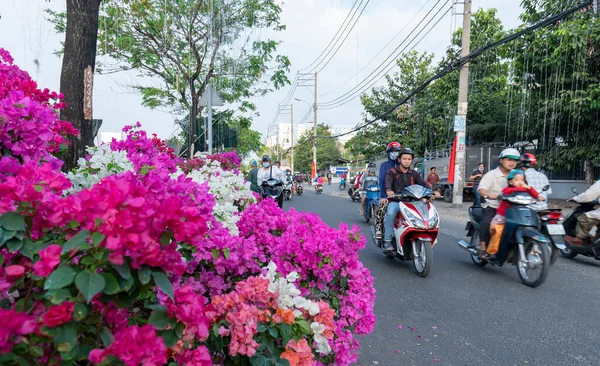 Chi Minh City Vietnam Gennaio 2020 Bustle Compra Fiori Mercato — Foto Stock