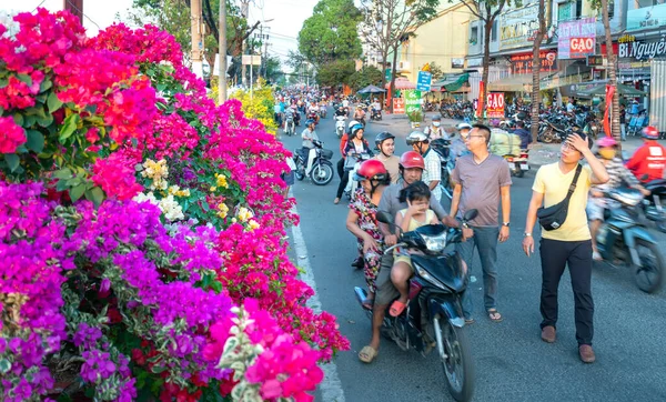 Chi Minh City Vietnam Gennaio 2020 Bustle Compra Fiori Mercato — Foto Stock