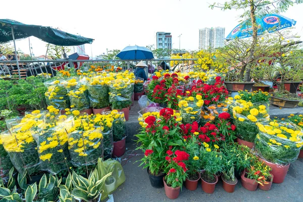 Chi Minh Ville Vietnam Janvier 2020 Achat Fleurs Marché Aux — Photo