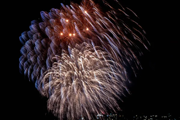 Coloridos Fuegos Artificiales Cielo Víspera Año Nuevo Rituales Para Dar —  Fotos de Stock