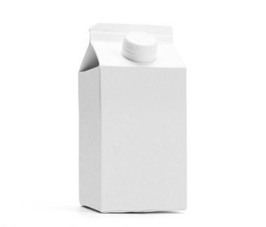 Yarım bir litre süt kutusu mockup beyaz