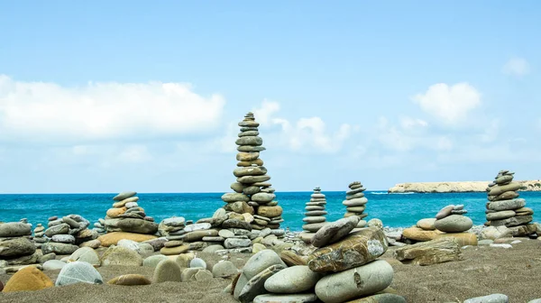 Stones pile on sea