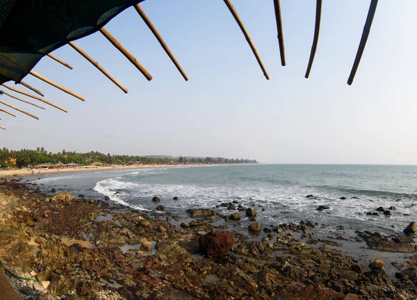 Piękno plaża Arambol plaża krajobraz Goa Indie — Zdjęcie stockowe
