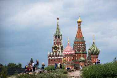 Moskova, Rusya - 15 Eylül 2017: Moskova Kremlin Panoraması