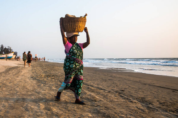 Seller on the beach Goa