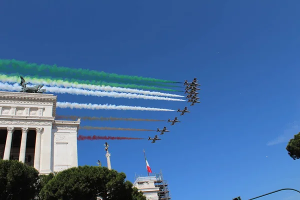 Festflug Der Fliegergruppe Rom — Stockfoto