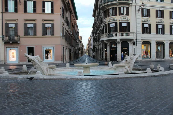 Barkaccia Fountain Located Piazza Spagna Rome — Stock Photo, Image