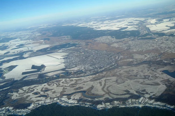 Vue aérienne en période hivernale — Photo