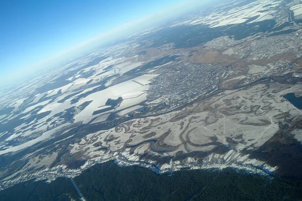 Aerial view in time of winter — Stock Photo, Image