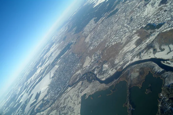 Vue aérienne en période hivernale — Photo