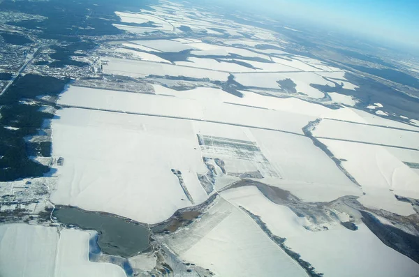 Vista aérea en época de invierno — Foto de Stock