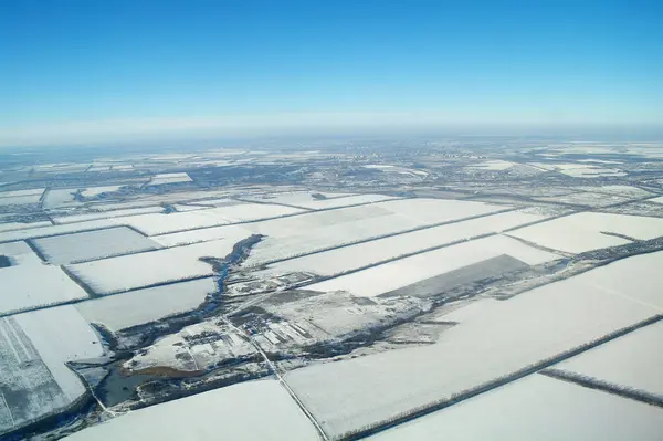 Aerial view in time of winter — Stock Photo, Image