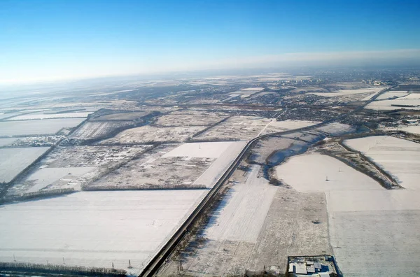 Aerial view in time of winter — Stock Photo, Image