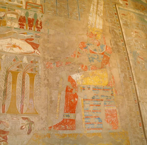 Egyptian hieroglyphs in the Queen Hatshepsut temple in Egypt