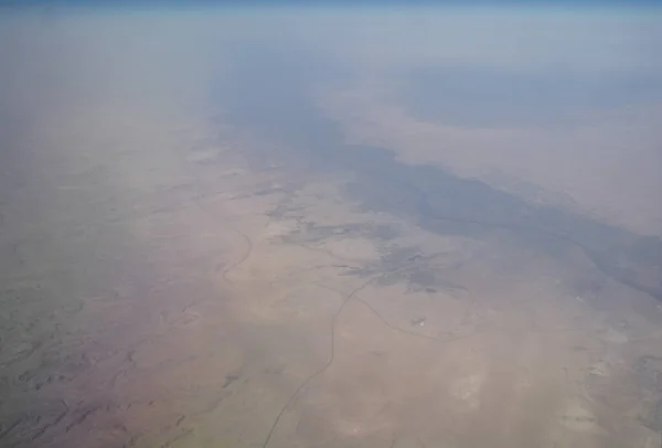 Zicht Vanuit Het Vlakke Raam Wolken Aarde — Stockfoto