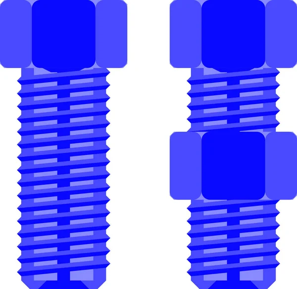 Zwei Schrauben von der Seite — Stockvektor