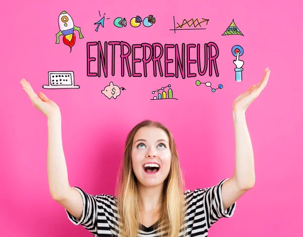 Ondernemer concept met een vrouw — Stockfoto